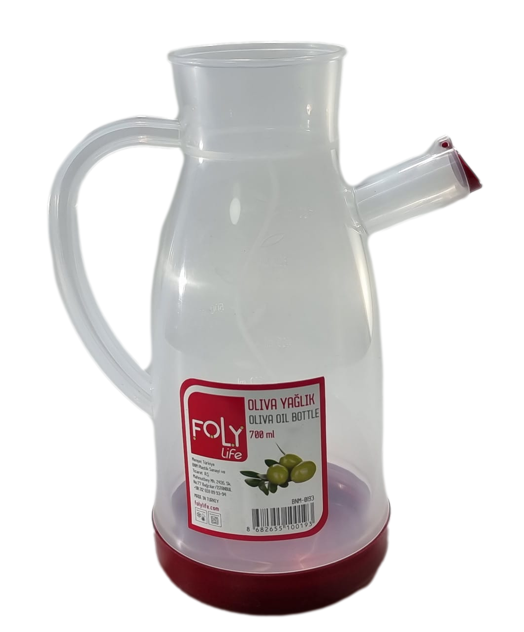 Foly Life Plastic Olive Oil Bottle with Measurements 700ml Assorted Colours BNM0193