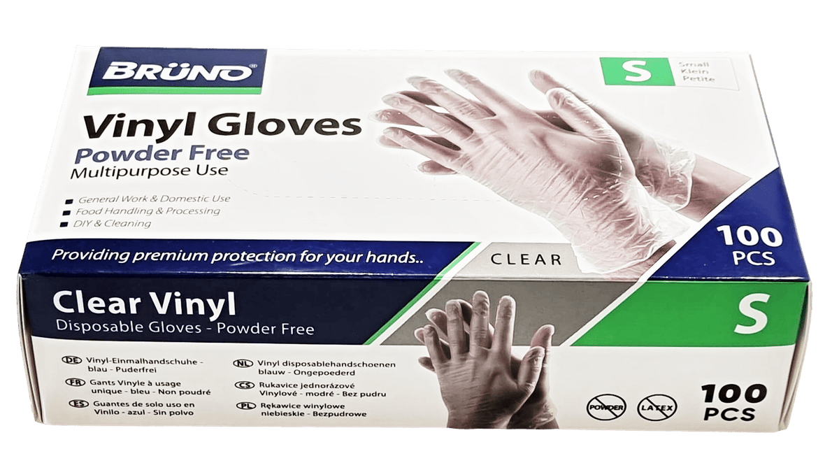 100 Small Disposable Vinyl Clear E x amination Gloves Powder Free Late x Free Gloves