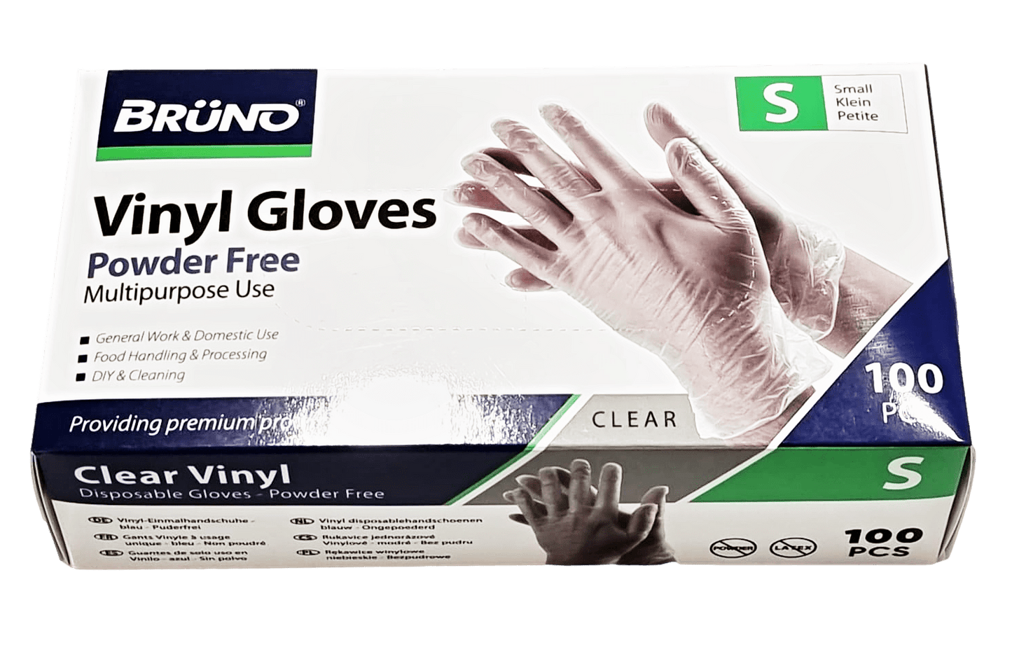 100 Small Disposable Vinyl Clear Examination Gloves Powder Free Latex Free Gloves VG001