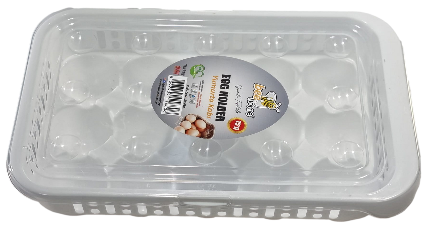 Plastic Egg Storage Container Box 15 Eggs 28 x 18 x 8 cm AK680