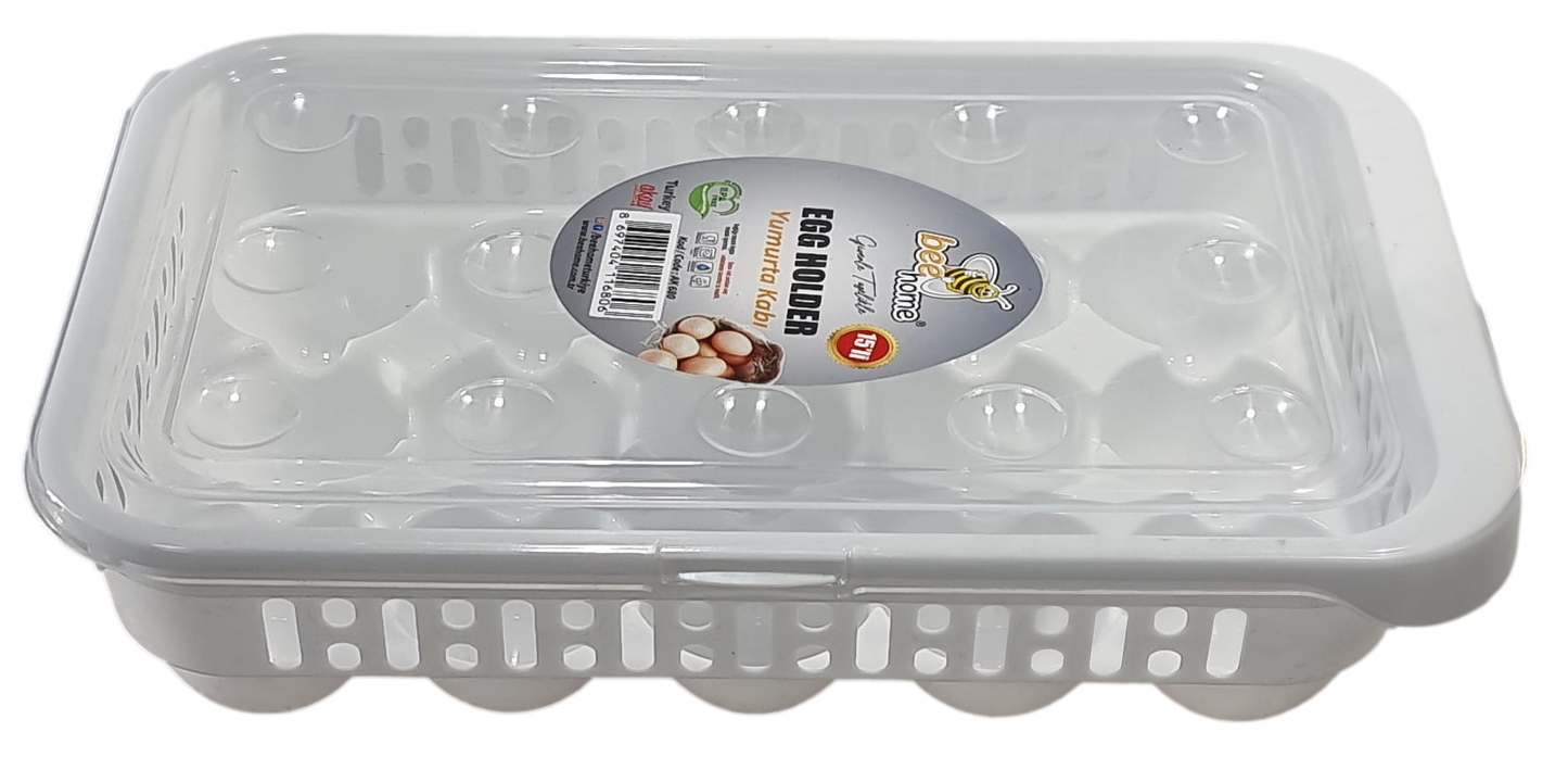 Plastic Egg Storage Container Box 15 Eggs 28 x 18 x 8 cm AK680