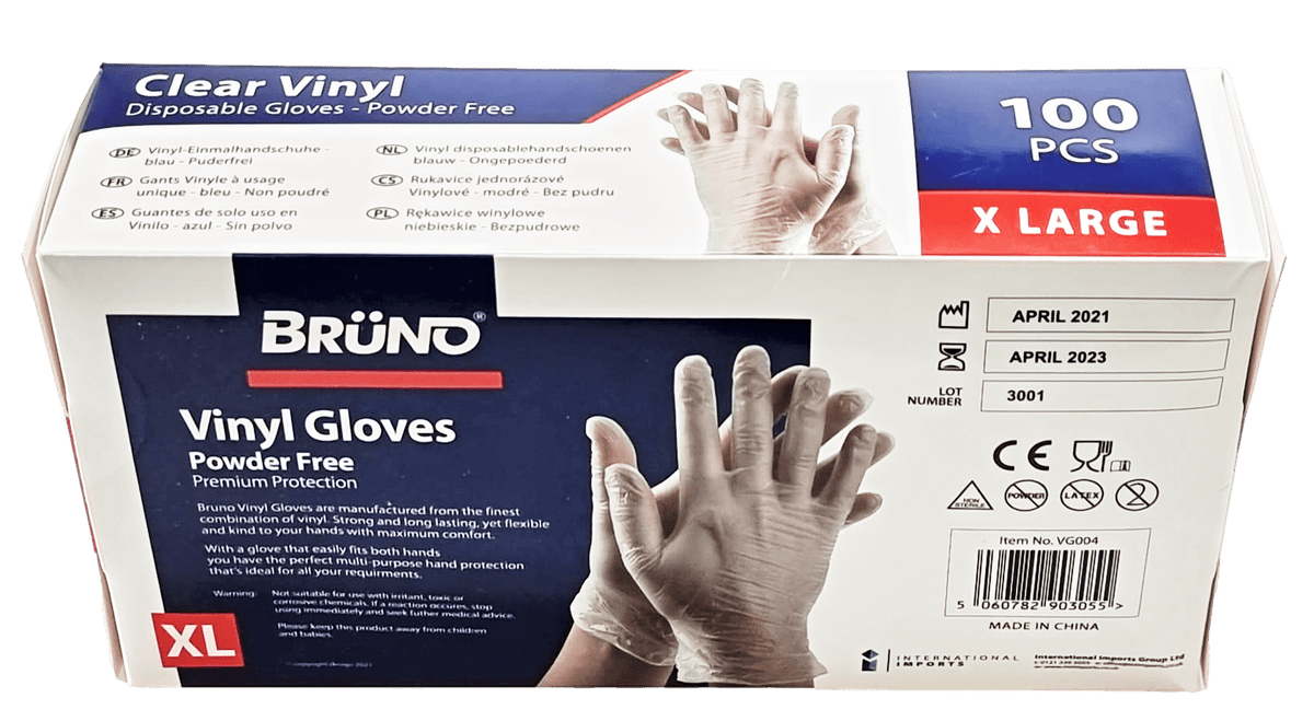 100 x l Disposable Vinyl Clear E x amination Gloves Powder Free Late x Free Gloves