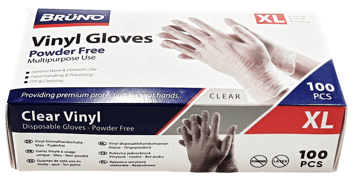 100 x l Disposable Vinyl Clear E x amination Gloves Powder Free Late x Free Gloves