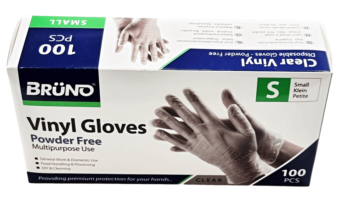 100 Small Disposable Vinyl Clear Examination Gloves Powder Free Latex Free Gloves VG001