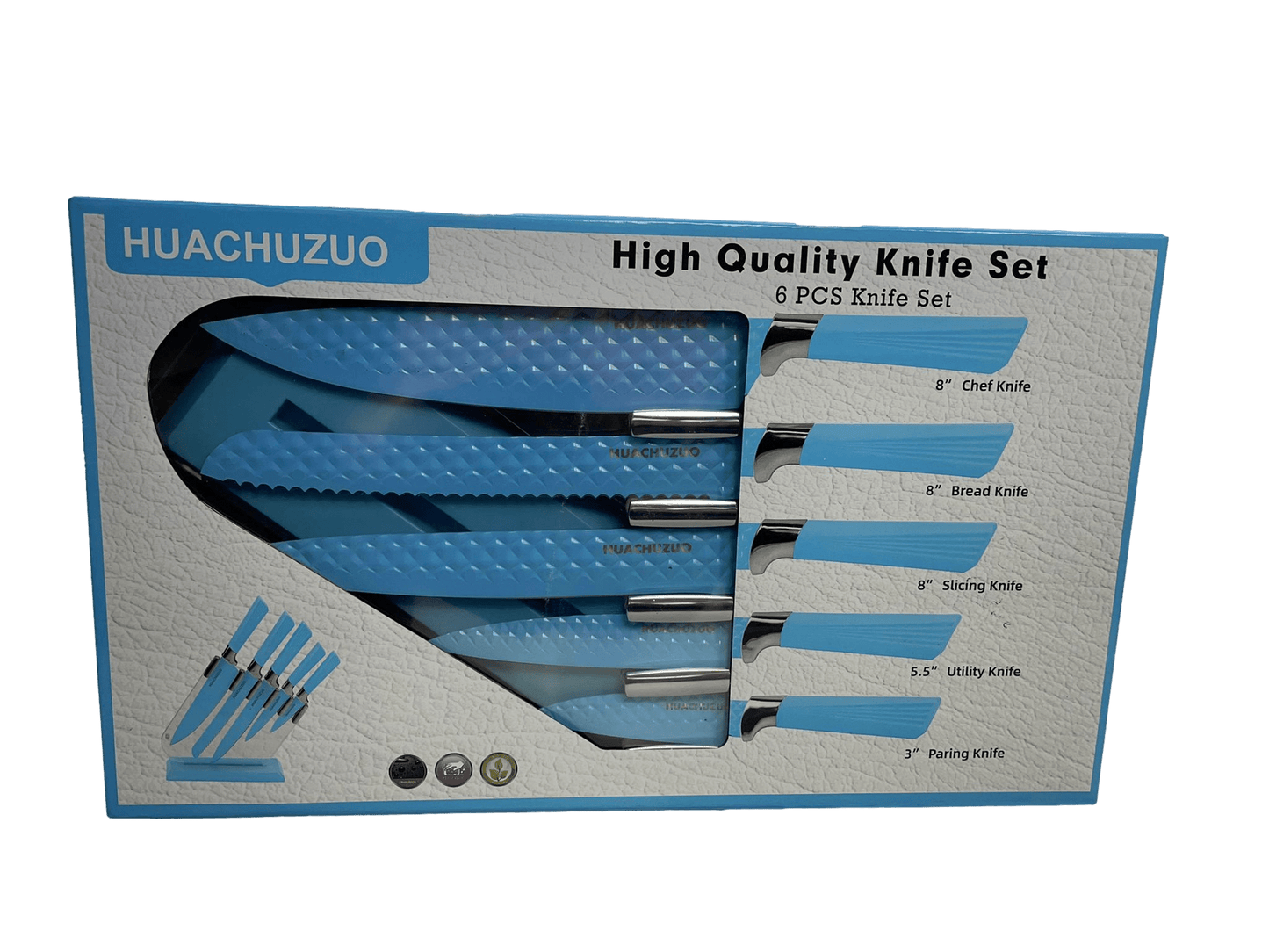 6 Piece Knife Set Assorted Colours Pink / Blue 6702