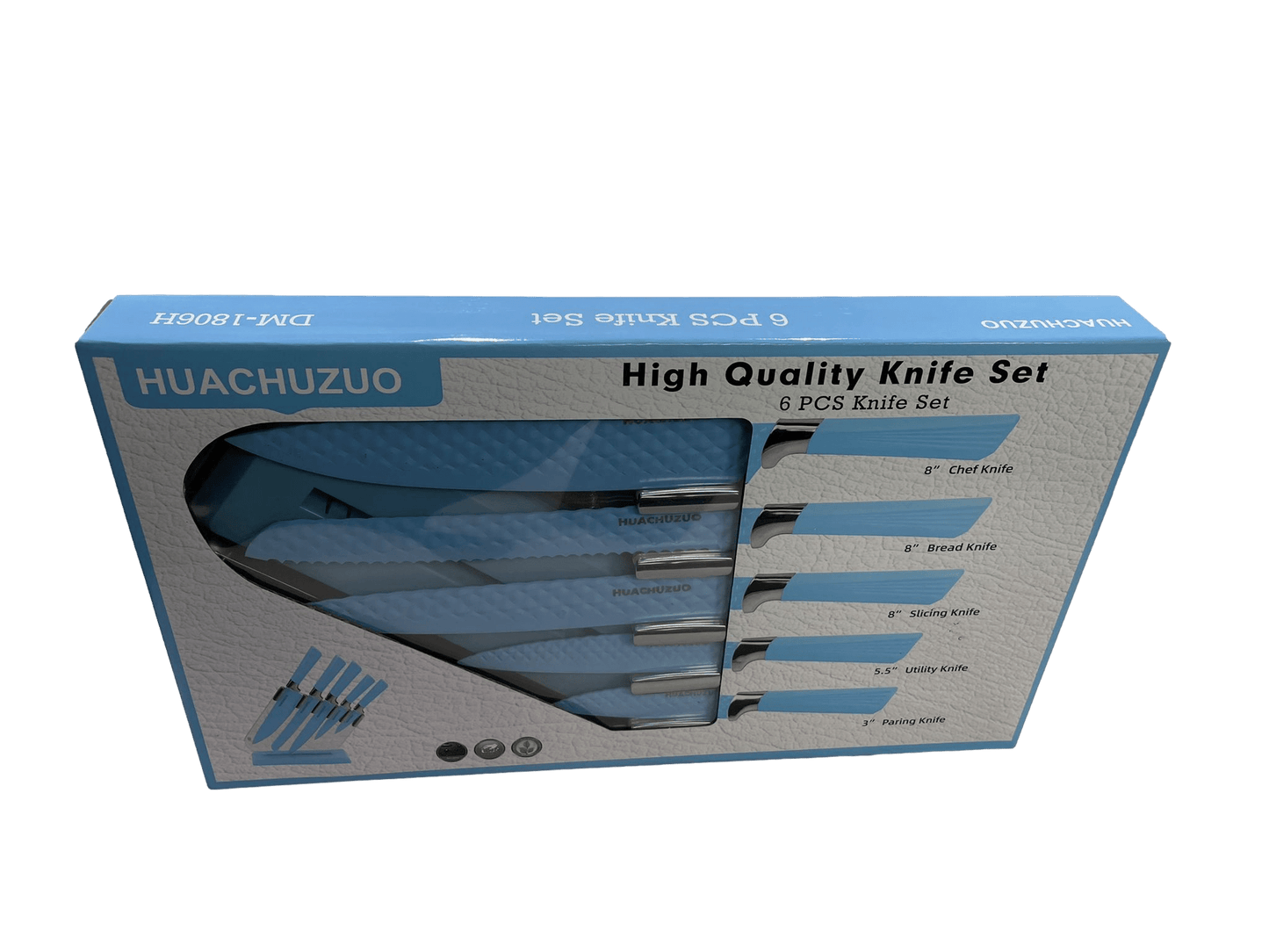 6 Piece Knife Set Assorted Colours Pink / Blue 6702