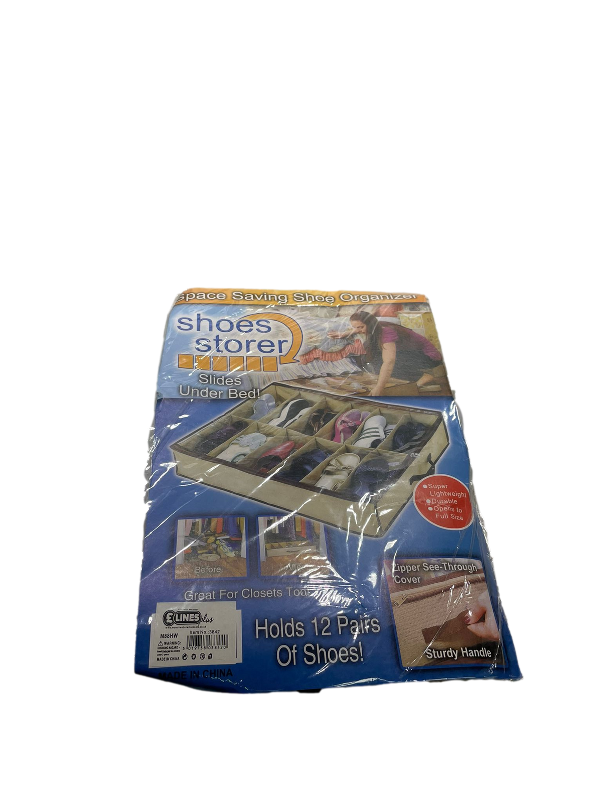 Shoe Storage Organiser Space Saver Under Bed Storage Holds 12 Pairs