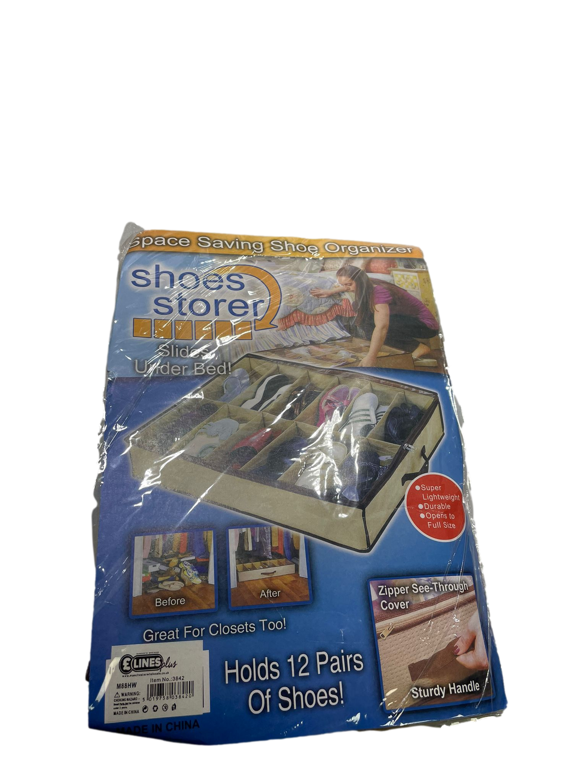 Shoe Storage Organiser Space Saver Under Bed Storage Holds 12 Pairs