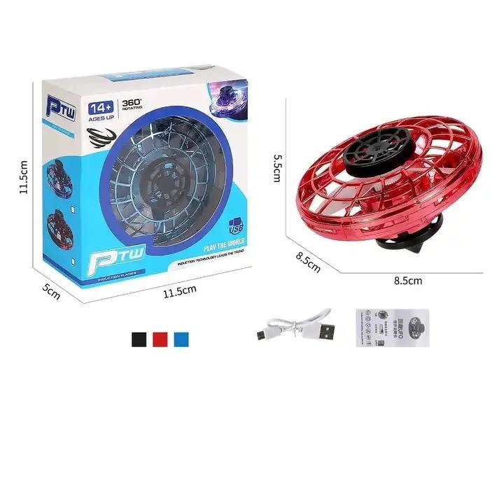 Flying Spinning Top - Rechargeable Gadget Pro Flying Space Orb Magic Mini Drone UFO Boomerang Boy Kids Toy - 3 Colours