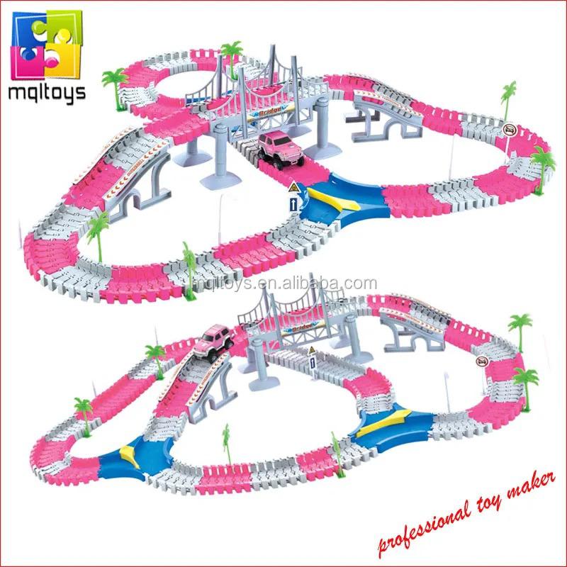 Toy Car Create A Road Track Set - Pink