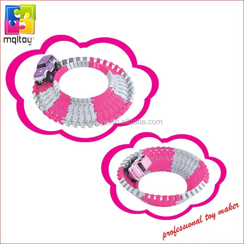 Toy Car Create A Road Track Set - Pink