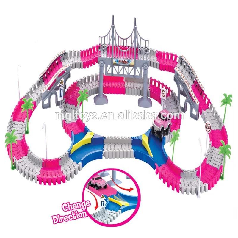 Toy Car Create A Road Track Set - Pink