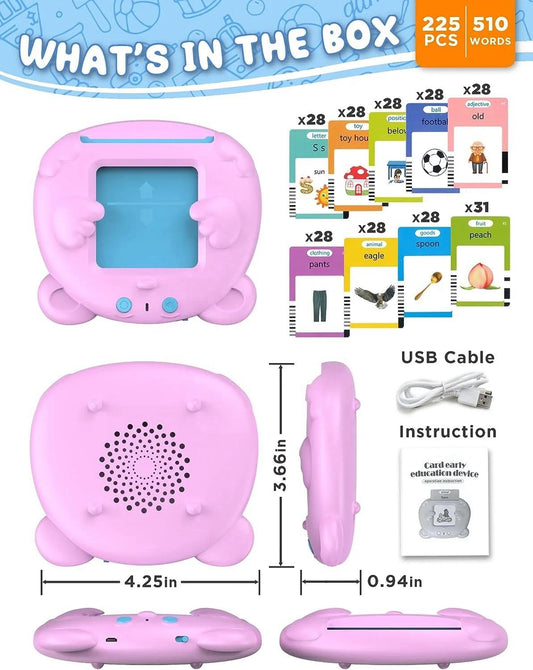 Children's Puzzle My First Words Speaking Card Machine - Blue/Pink