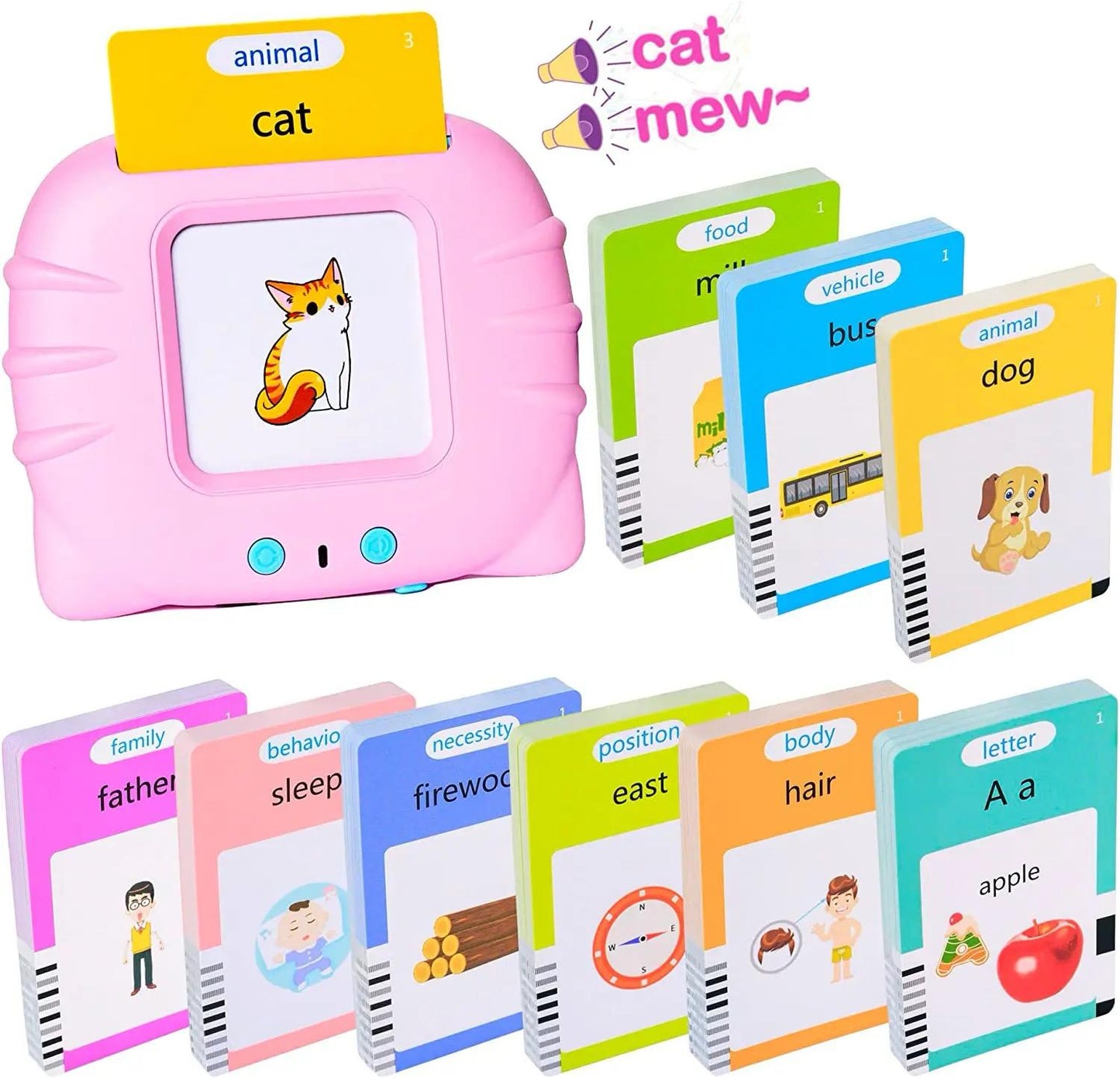 Children's Puzzle My First Words Speaking Card Machine - Blue/Pink