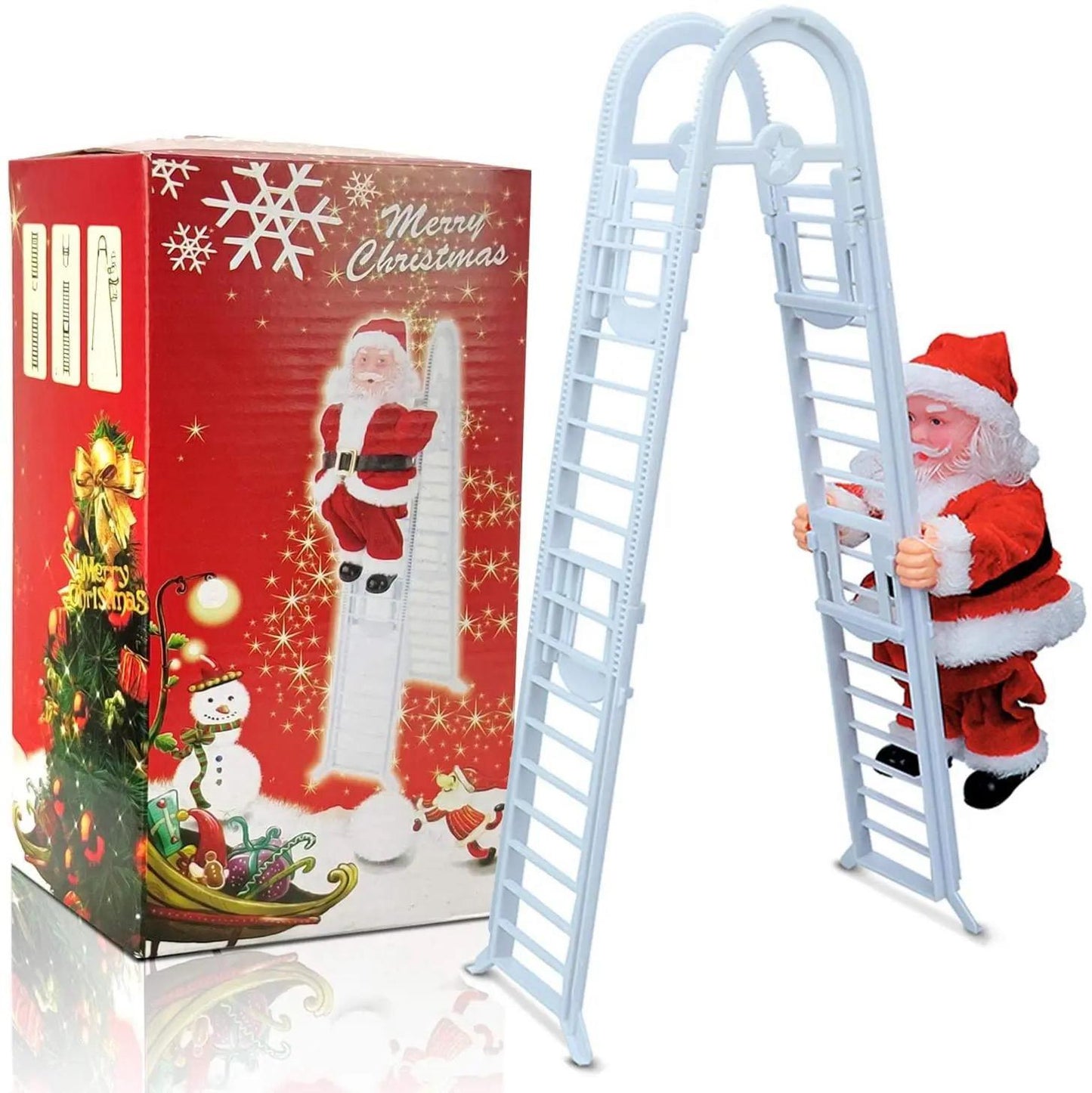 Climbing Ladder Santa with Sound & Lights