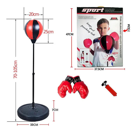 Kids Boxing Punch Ball Set with Stand & Gloves