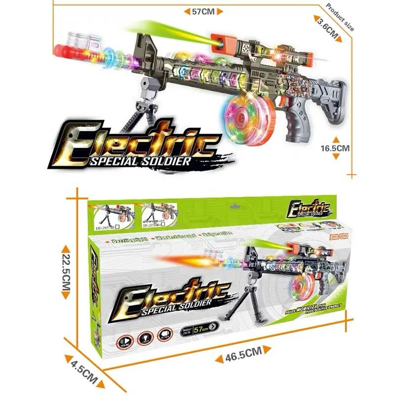 Electric Special Forces Pretend Play Toy Gun with Stand, Lights & Sound