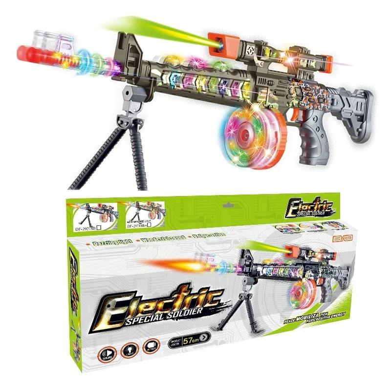 Electric Special Forces Pretend Play Toy Gun with Stand, Lights & Sound