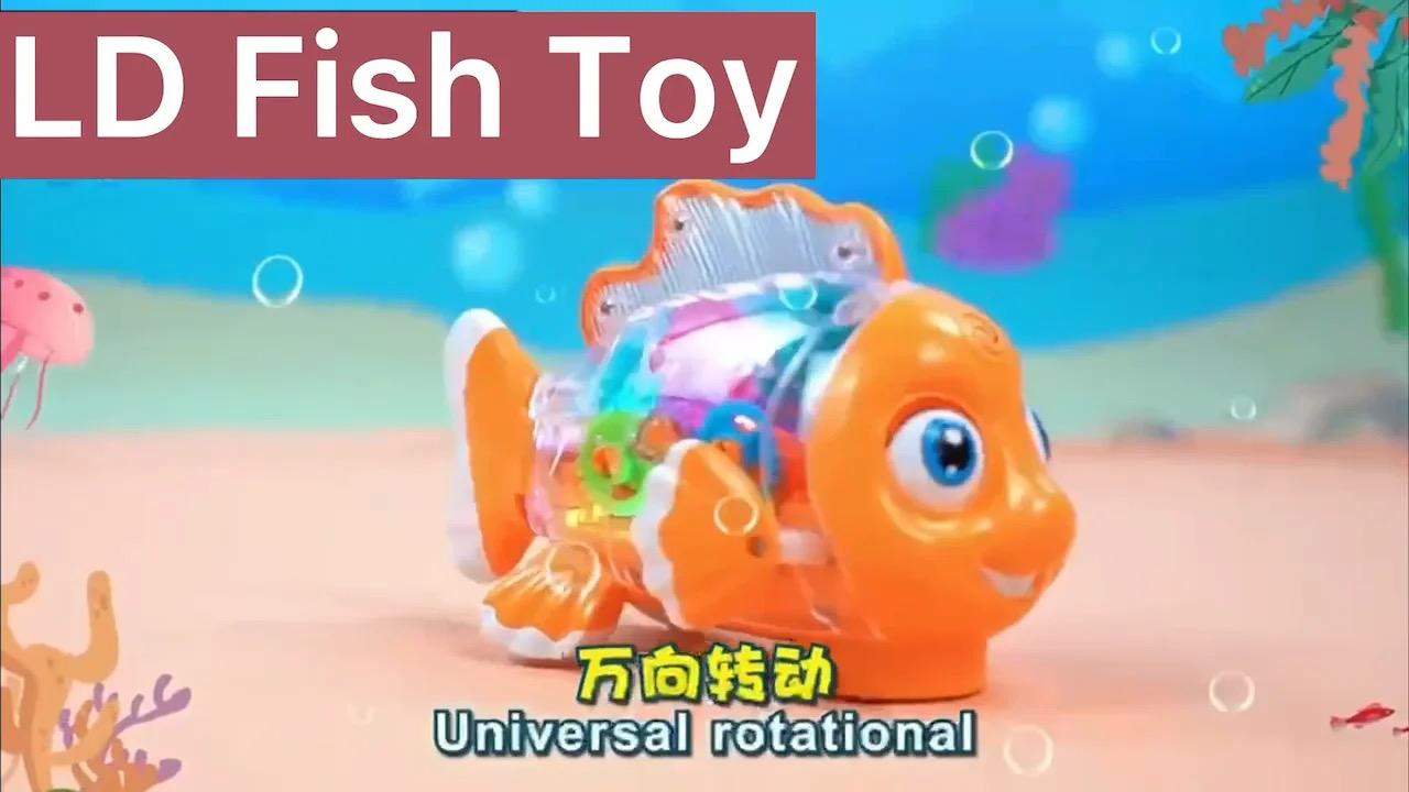 Transparent Gear Fish Flappy Toy with Lights & Sound