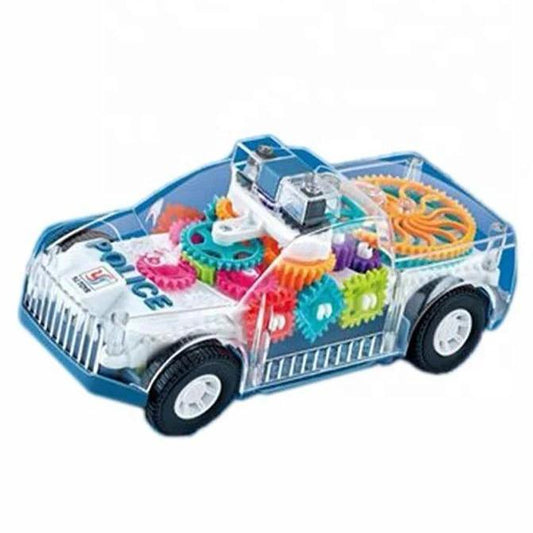 Light Up Transparent Gear Police Car Toy Car with Sound & Lights