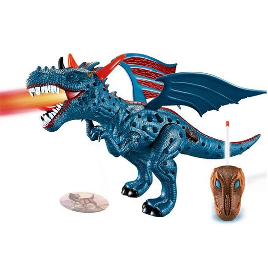 Remote Control Fire Mist Breathing Dragon with Projection Light and Sound RC with Controller