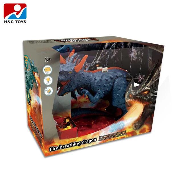 Remote Control Fire Mist Breathing Dragon with Projection Light and Sound RC with Controller