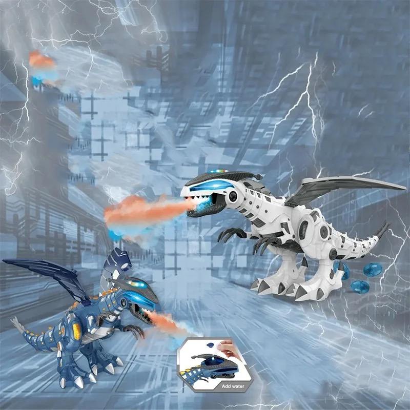 Electric Spray Mist Mechanical Dinosaur, Blue and White