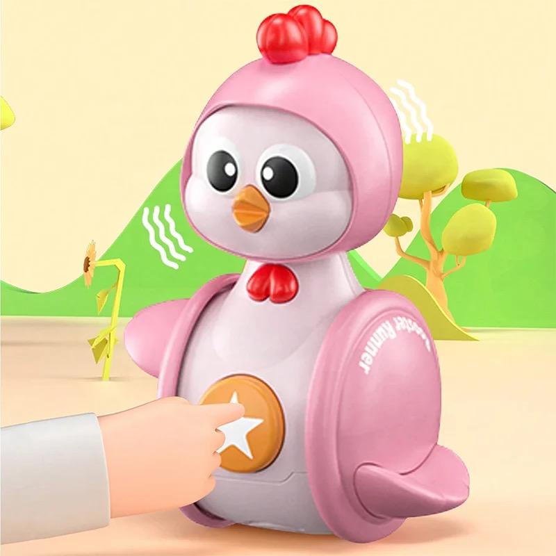 Cute Pink Chick Wobbly Toy - Crawling Learning Tool/ Inertial Sliding Toy