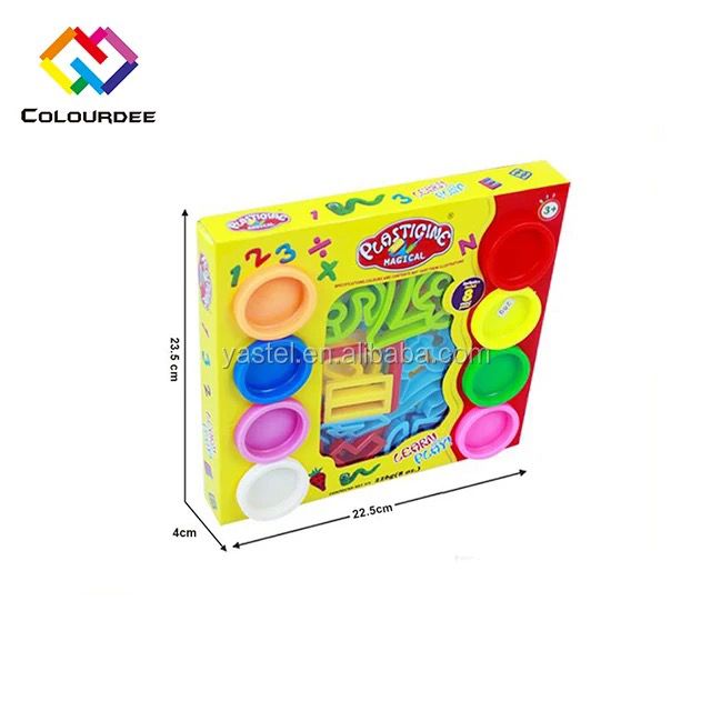 Modelling Dough PlaySet Double Colours 8 Pots with Stencils