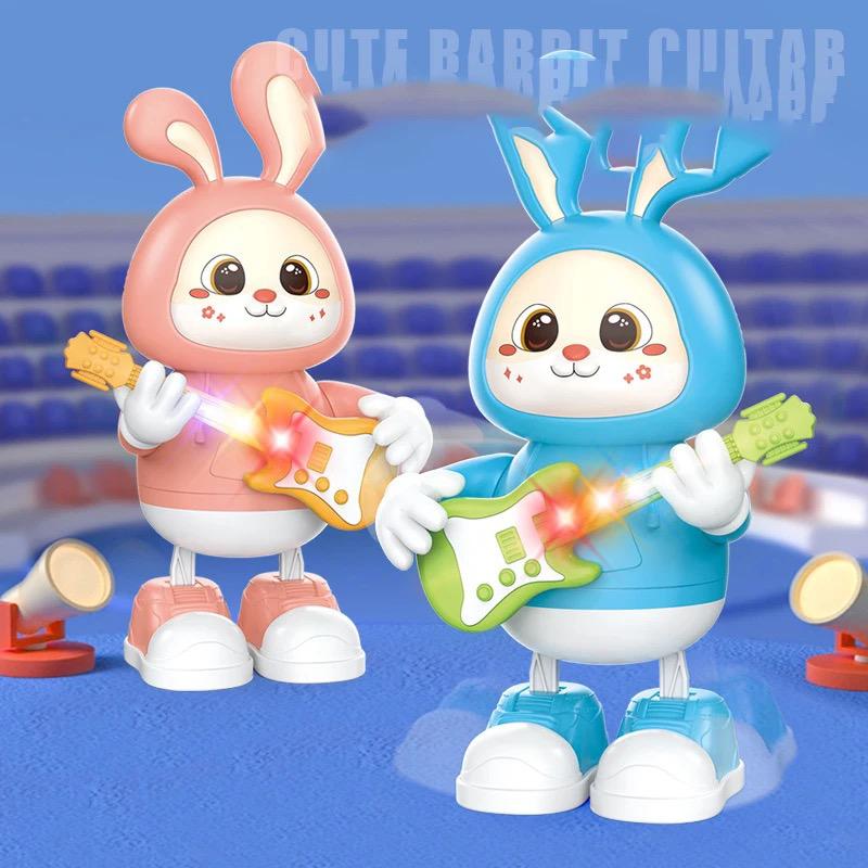 Dancing Cute Rabbit Guitarist with Sound & Lights - 2 Colours