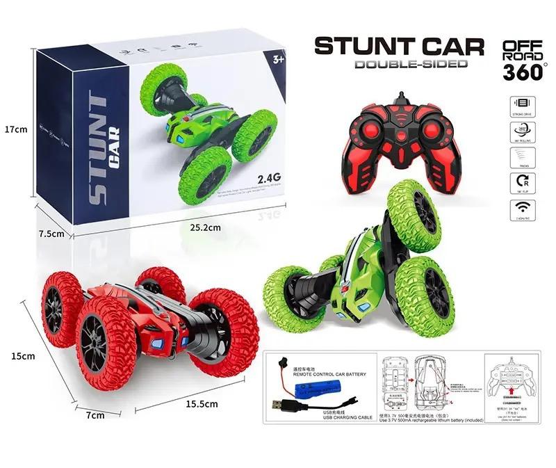Remote Control Four Wheel Double Sided Stunt Car RC with Controller - 2 Colours