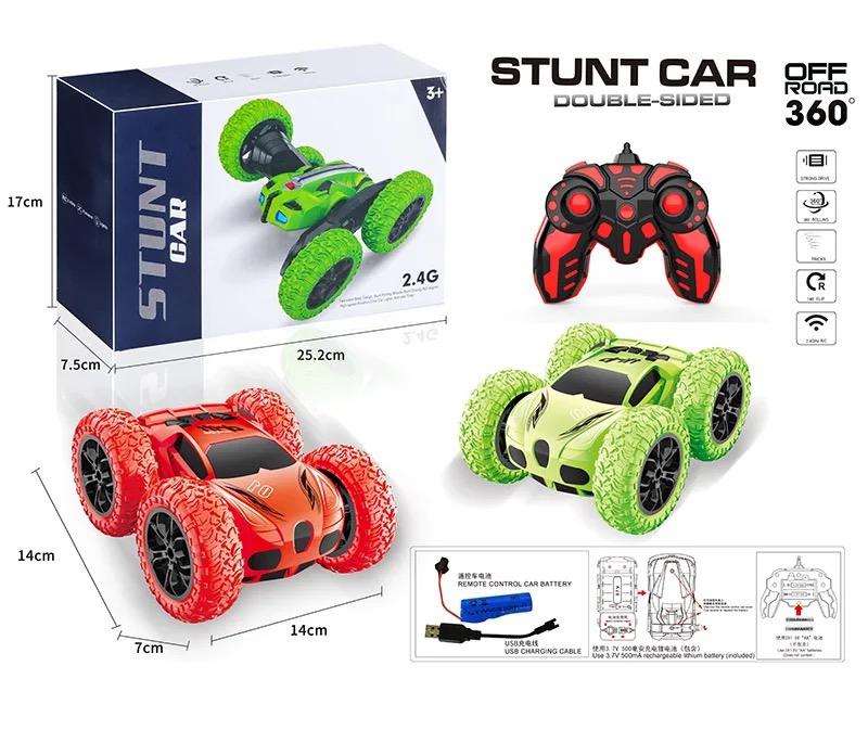 Remote Control Four Wheel Double Sided Stunt Car RC with Controller - 2 Colours