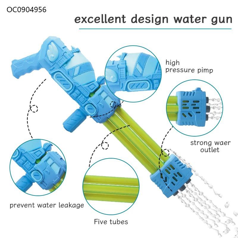 Five Barrel Cement Truck Water Cannon Launcher - Pink & Blue Designs