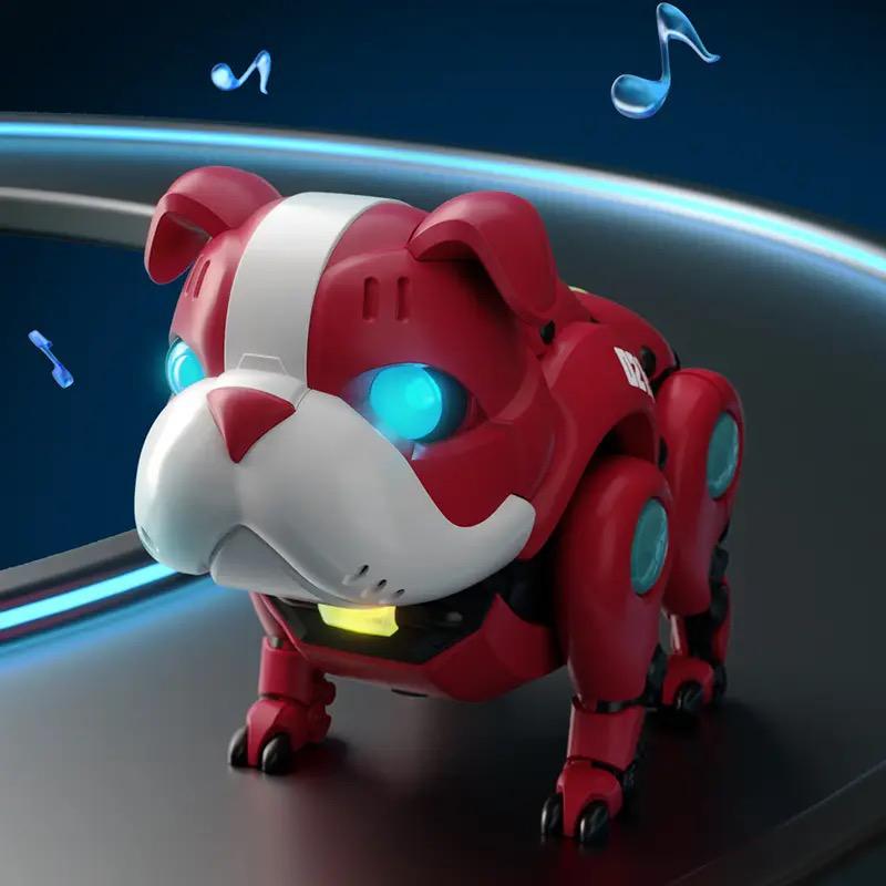 Intelligent Voice Controlled Walking Mechanical Bulldog Robot with lights