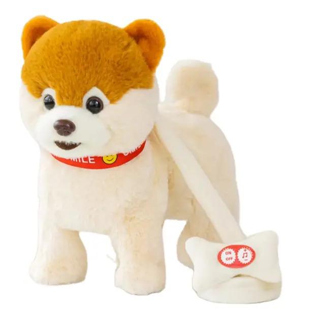 Musical Walking Plush Dogs on Lead - Various Colours