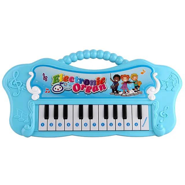 Kids 3D 24 Key Electric Keyboard - Pink & Blue