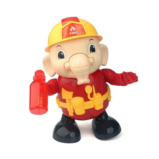 Light Up Musical Swinging, Walking & Dancing Elephant Firefighter Toy