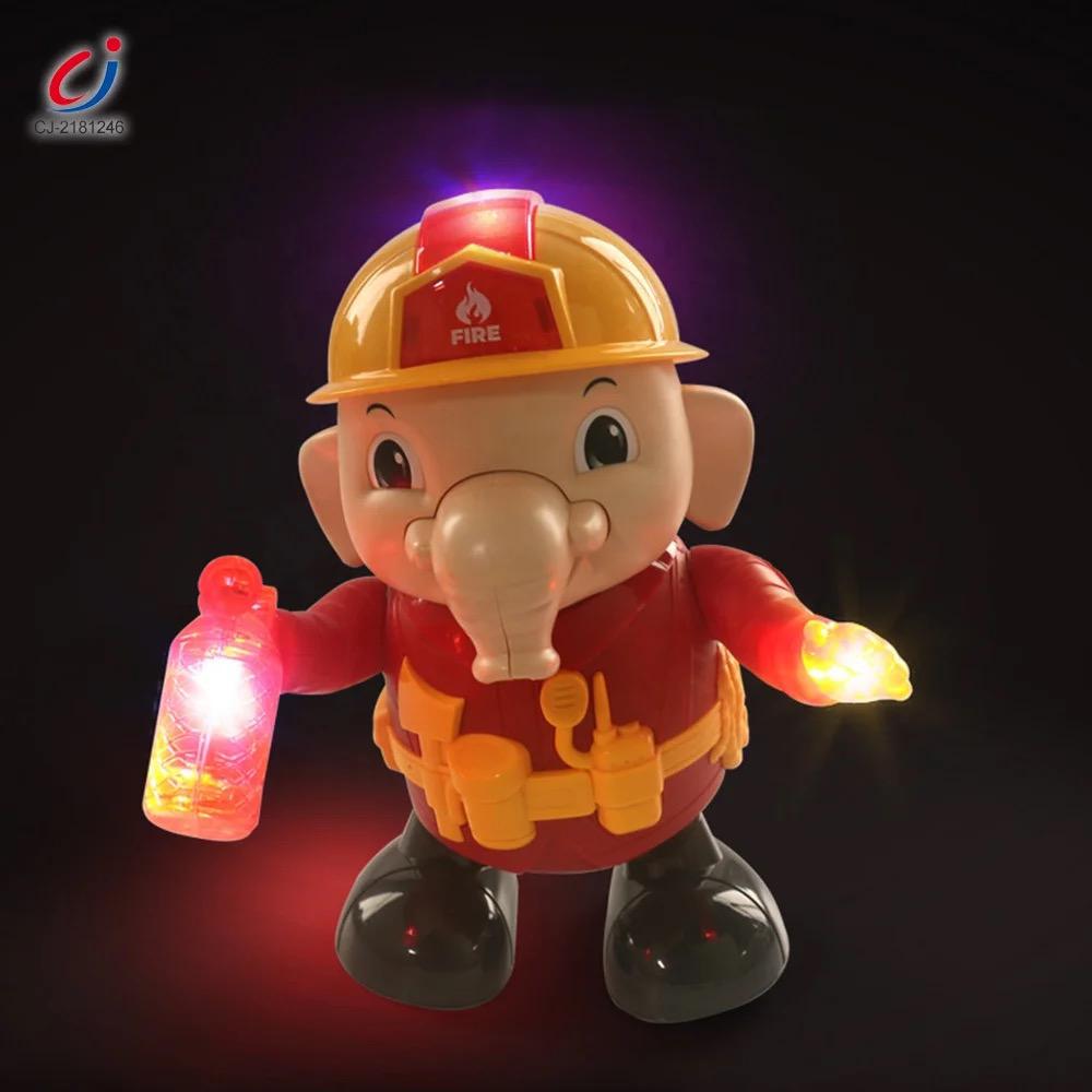 Light Up Musical Swinging, Walking & Dancing Elephant Firefighter Toy