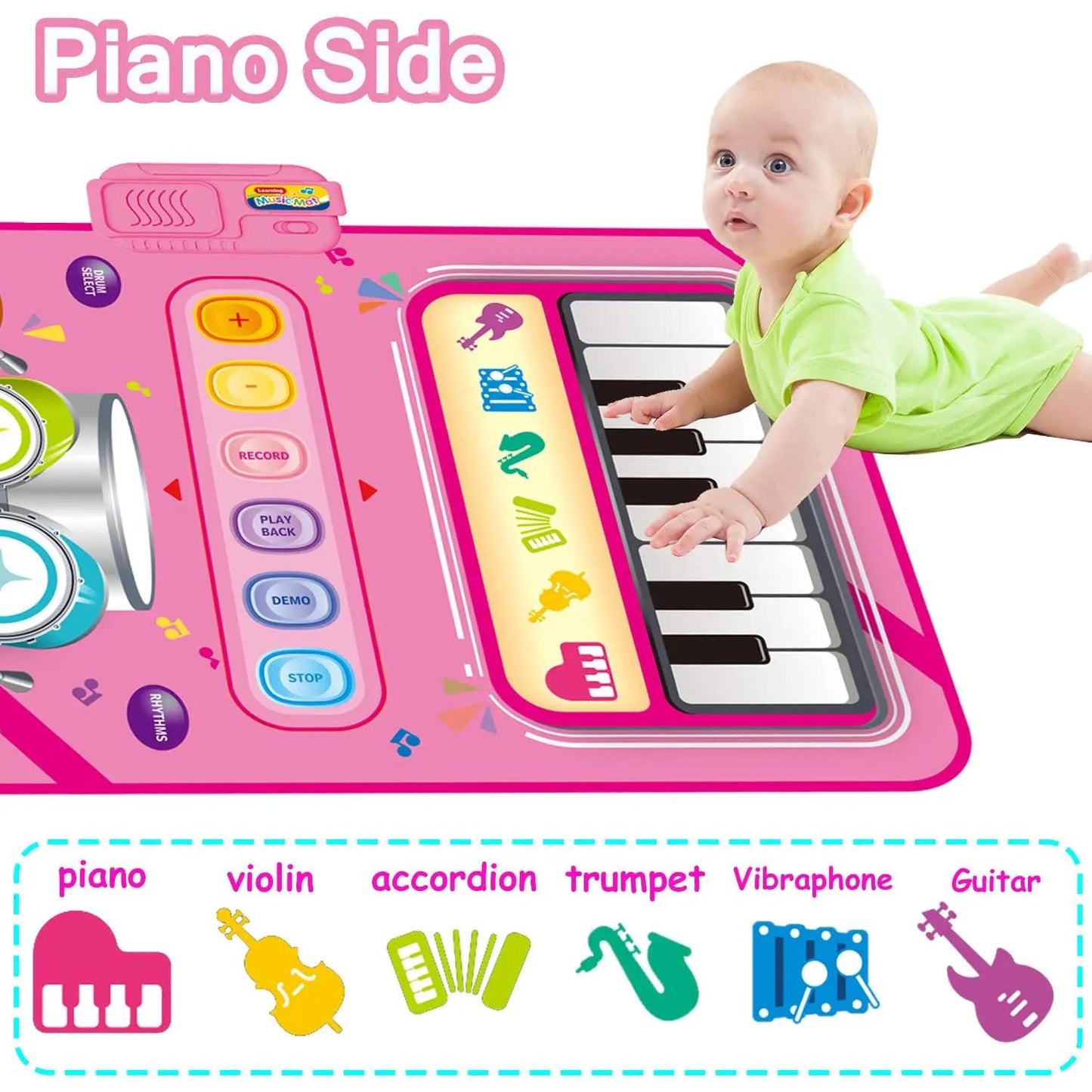 Children's Music Mat - Piano Jazz Drum 2-in-1 Play Set - 2 Colours