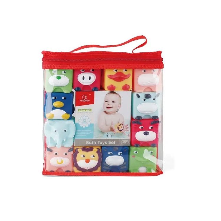 Baby Toys Animal Cubes Set with Carry Bag - 12 Pieces