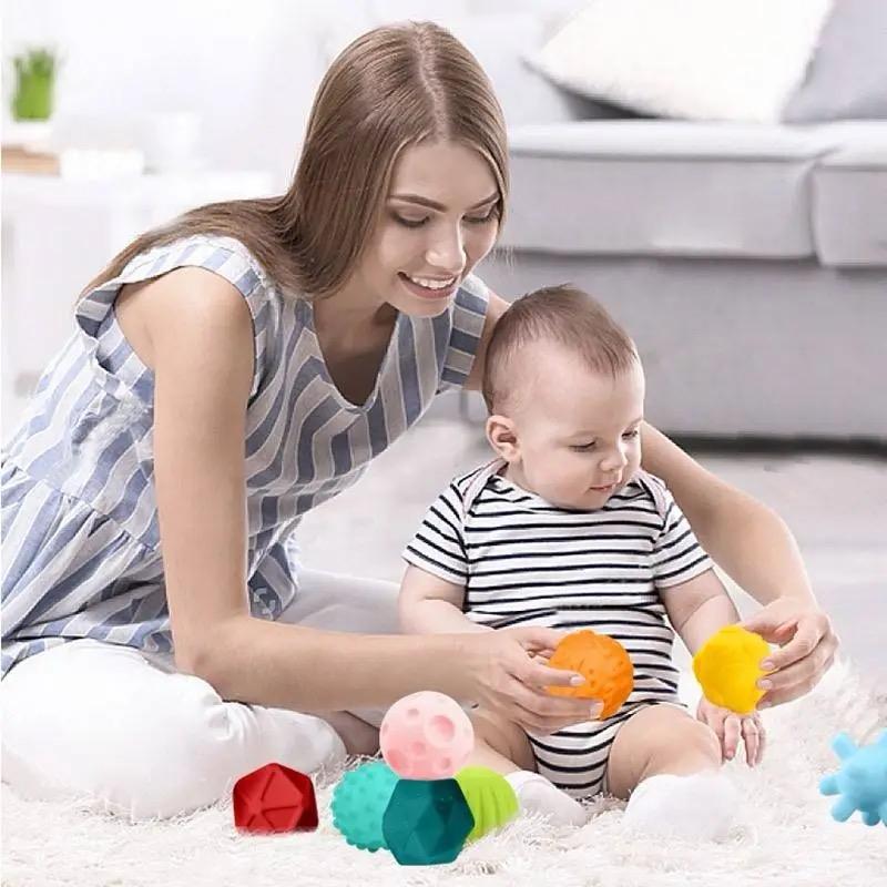 Baby Toys Set Soft Rubber Pinch Balls (Pack of 10)