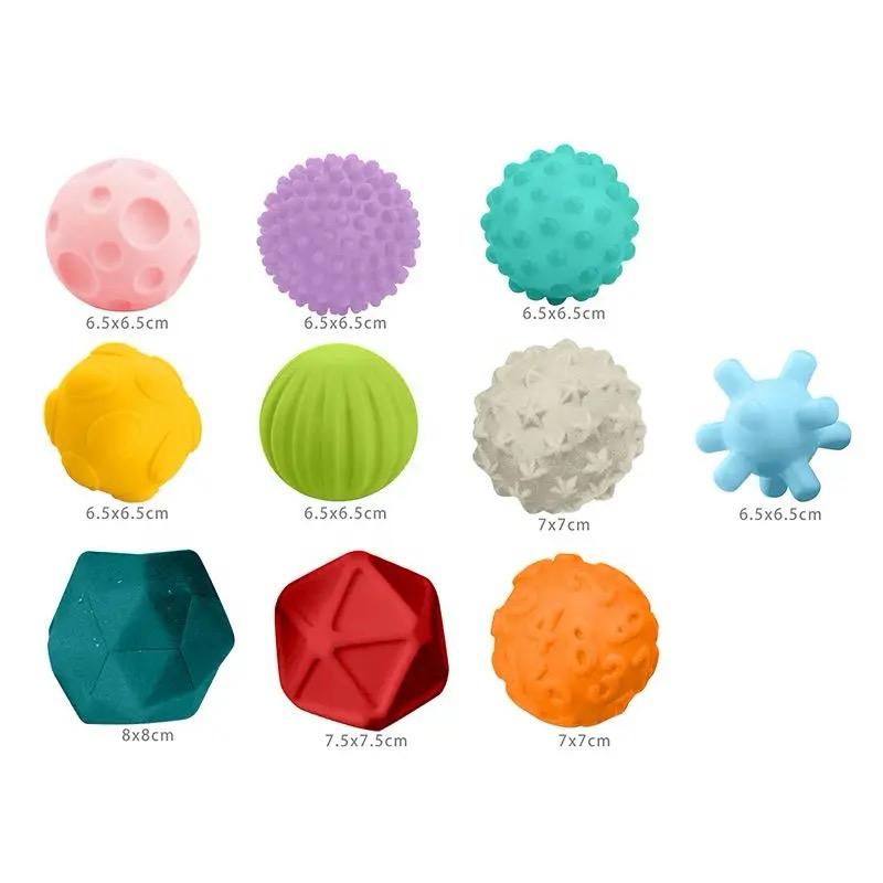 Baby Toys Set Soft Rubber Pinch Balls (Pack of 10)