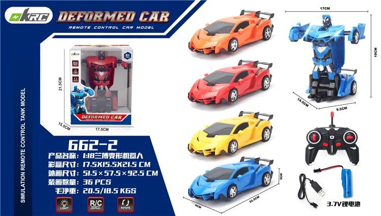 Remote Control Transforming Car Robot Deformation Lambo - 1:18