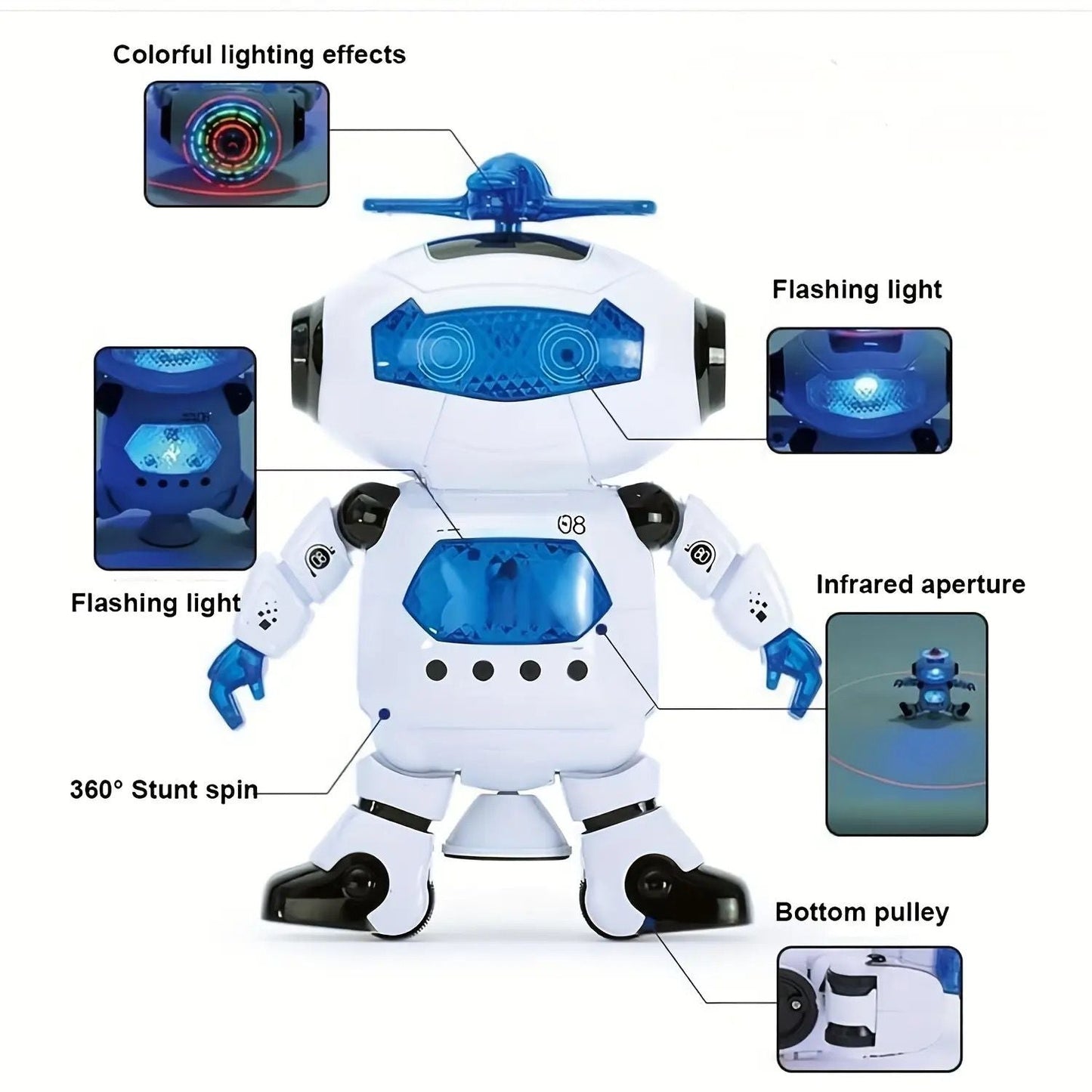 Dancing Robot with Sound & Lights - 2 Colours