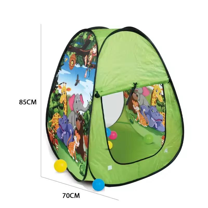 Kids Play Tent with Balls - 2 Styles - Pink Unicorn & Green Dinosaur