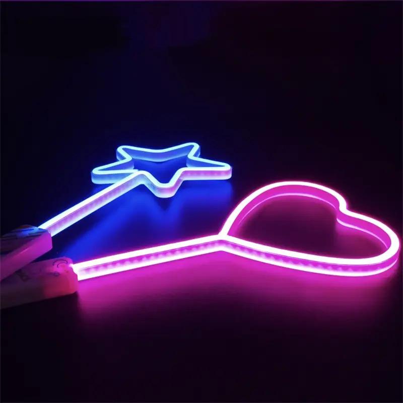 Flashing Neon Heart Shaped Wand