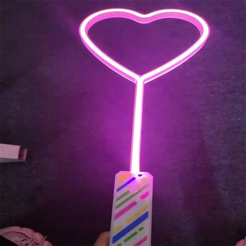 Flashing Neon Heart Shaped Wand