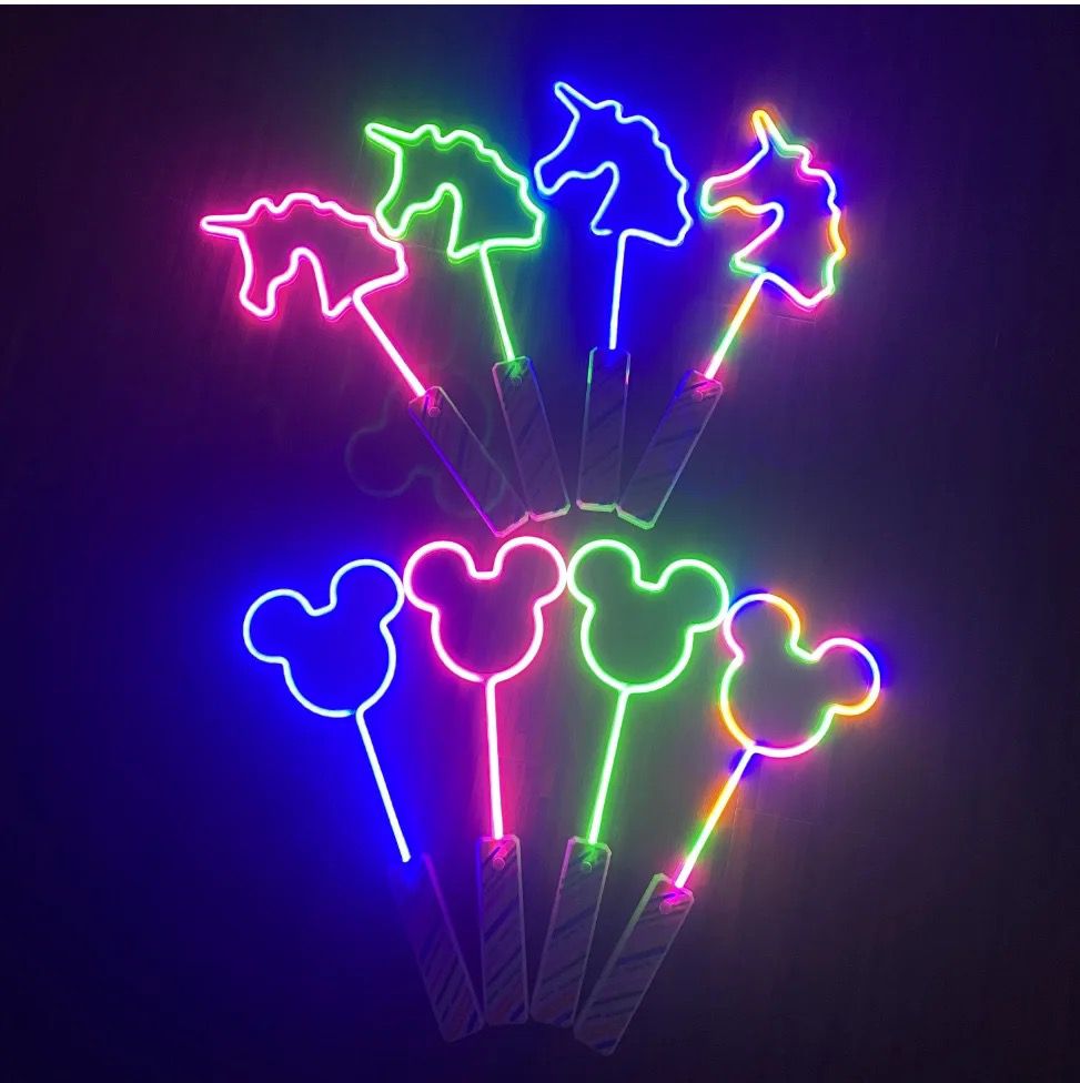 Light Up Neon Wand - Mickey Shaped