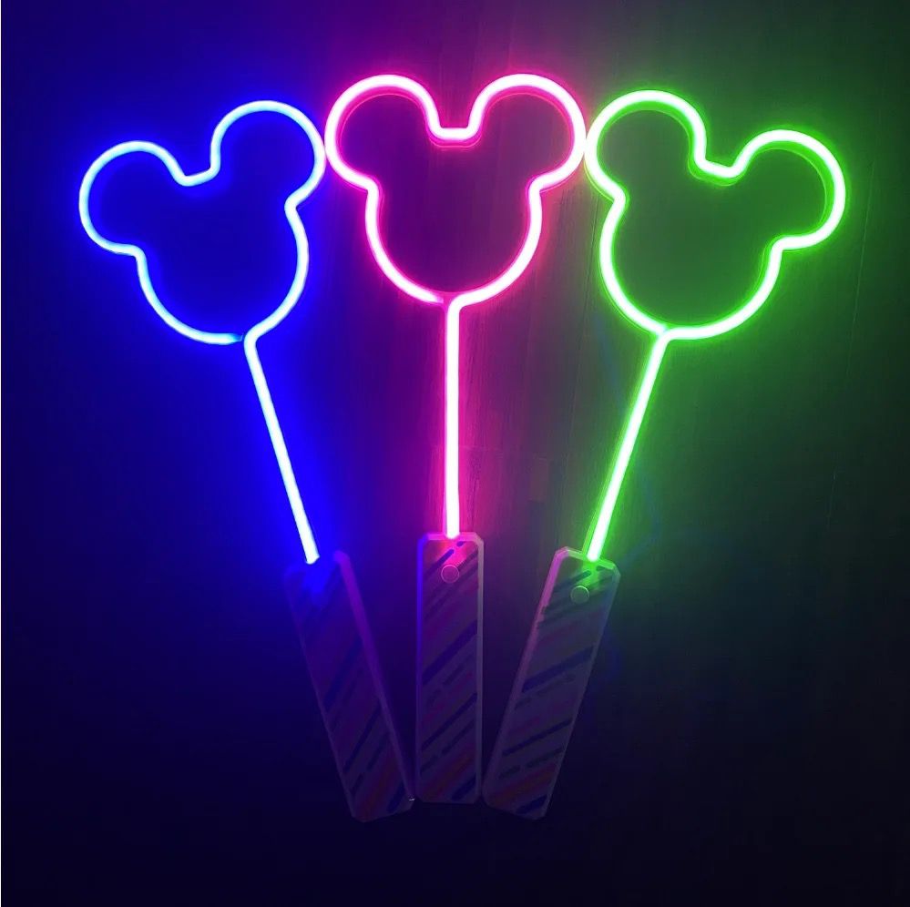 Light Up Neon Wand - Mickey Shaped