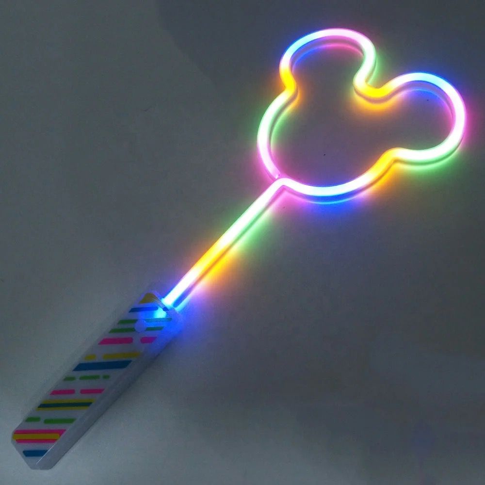 Light Up Neon Wand - Mickey Shaped